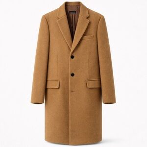Club Monaco Camel Wool Blend Overcoat — Size 40 (Medium) — Classic Tailored Coat
